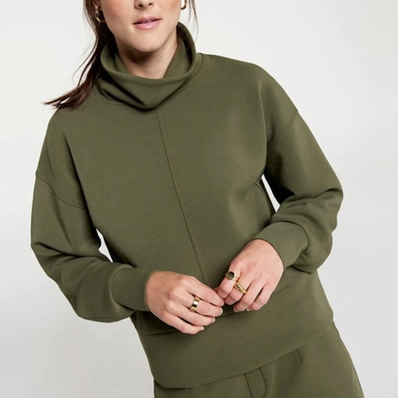 CALIA Women's Olive Green Funnel Neck Sweatshirt Pullover Athleisure Size Small - Picture 1 of 7
